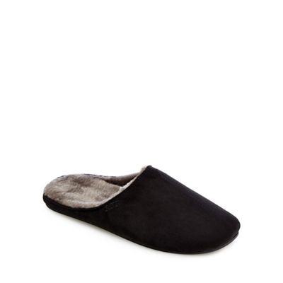 Black mule slippers